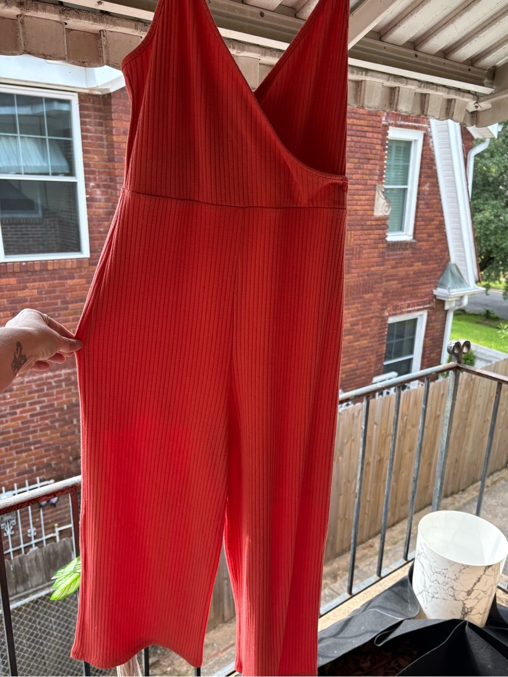 Coral Ribbed Sleeveless Jumpsuit - Classic Womens Jumpsuit H&M